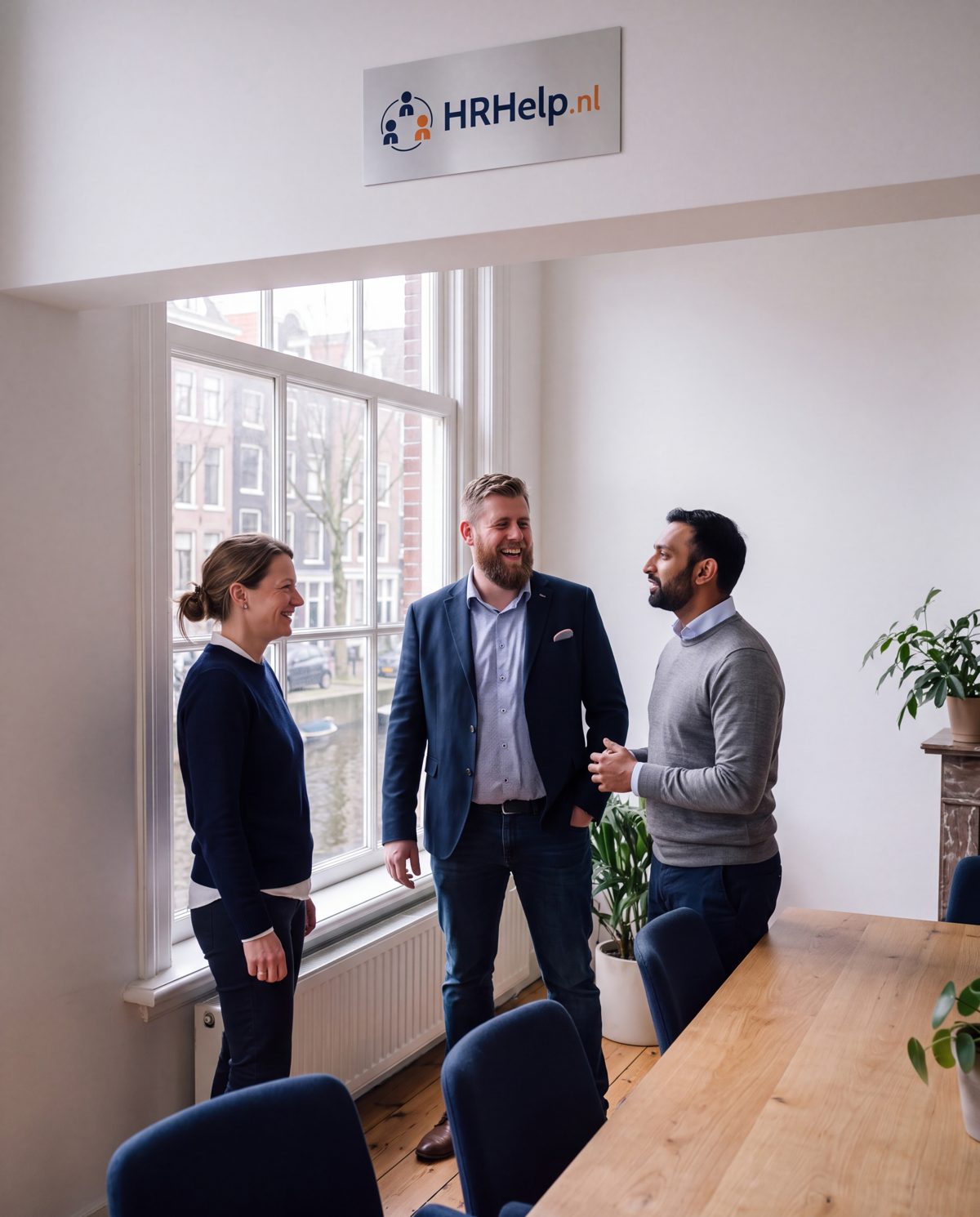 Cornelis Leerlooijer, founder of HRhelp, with the HRhelp team at the office in Almere